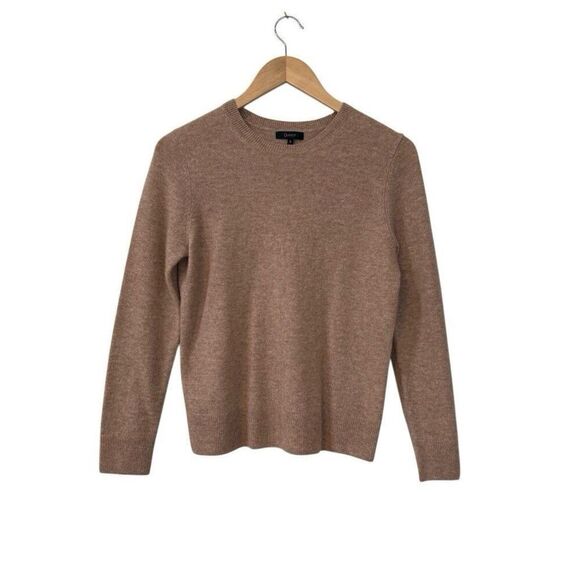 Quince Womens Mongolian Cashmere Crewneck Sweater Small Oatmeal Tan - Picture 1 of 8